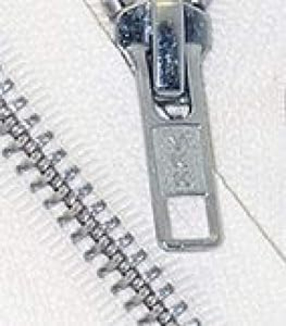 12" Jacket Zipper, YKK #5 Aluminum Metal ~ Medium Weight ~ Separating ~ 501 White (1 Zipper/pack)